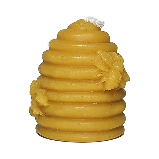 pure beeswax candle - skep with bees