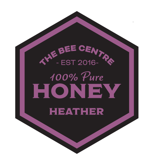 Heather honey label - Pure, raw Lancashire honey from The Bee Centre